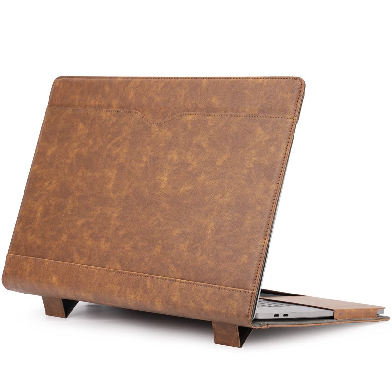 TT TYTX TYTX Laptop Case for MacBook Pro 16 Inch Leather Case 2024 2023 2022 2021 M3 A2991 M2 A2780 M1 A2485 Protective Folio Book Cover with Vents and Stand Function  Brown - Image 2